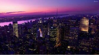 New York City Night Scene Wallpaper