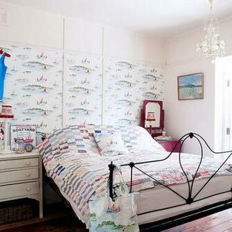 Choose A Bright Boating Wallpaper Patchwork Quilt And Red Blue