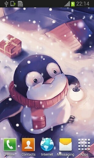 Bigger Cute Peguin Run Live Wallpaper For Android Screenshot