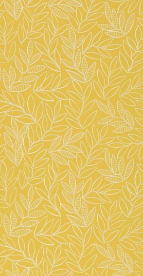 Yellow Aesthetic Phone Leaf Pattern Wallpaper