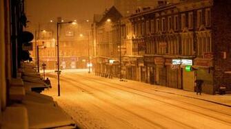 Winter Snow Night London Street Wallpaper