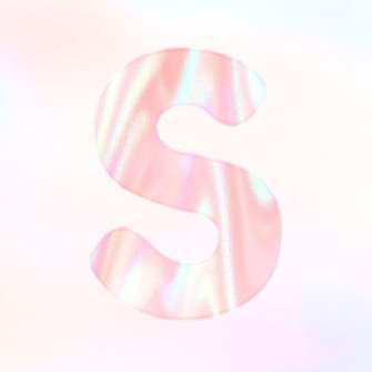 Pastel Holographic Alphabet S Psd Sticker Typography Image