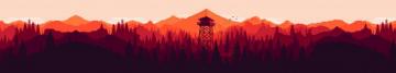 Firewatch Ultra Wide Trees Forest Mountains Tower Artwork
