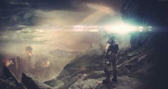 Halo Guardians HD Wallpaper Game Fps Sci Fi Battle Sky Light