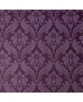 Kelly Hoppen Vintage Flock Purple Wallpaper Damask