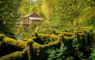 Wallpaper Cedar Creek Grist Mill Washington State River