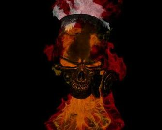 Flaming Skulls Wallpaper Skull