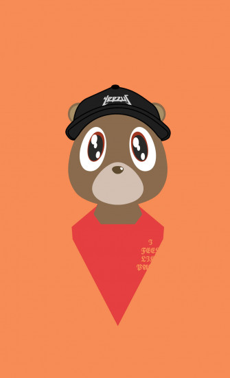 Kanye West Bear Orange Aesthetic Wallpaper