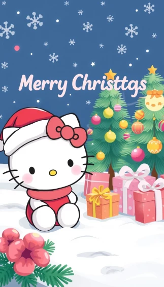 Hello Kitty Merry Christmas Wallpaper