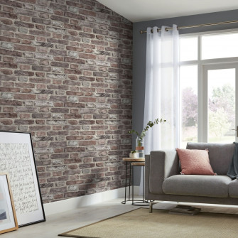 Tanlay Red Brick Effect Smooth Wallpaper In