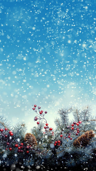 Snowy Christmas Tree iPhone Wallpaper