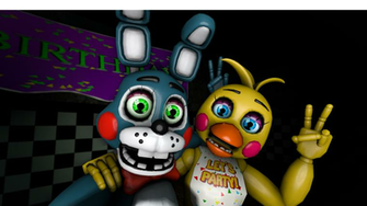 Toy Bonnie And Chica Sitting On A Tree By Jmpfnaf22