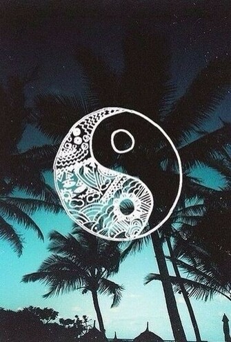 Trees Ying Yang Yin iPhone Ipod Wallpaper Background