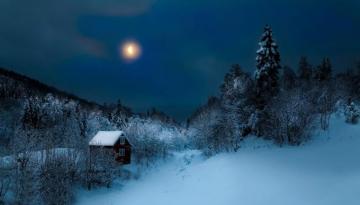 Moon And Snow Wallpaper On