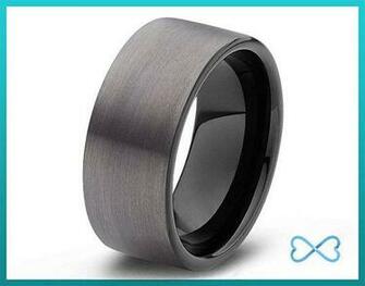 Bands Mens Ring Wedding Black Band Rings Gunmetal