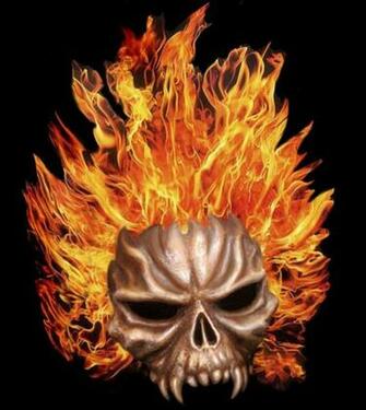 Skull Flames Background Wallpaper HD