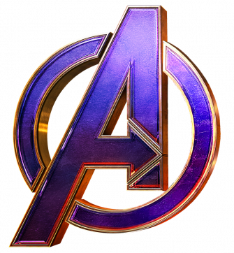 The Avengers Logo Is Shown In Purple And Gold Wallpaper
