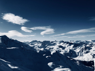 Blue Sky High Angle Mountains Clear Wallpaper HD Nature 4k Image