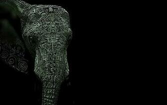 Aztec Artwork Elephants Black Background Mayan Wallpaper