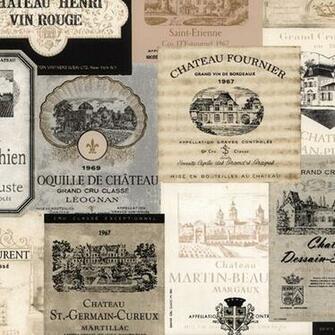 Wallpaper Novelty Vintage French Wine Labels