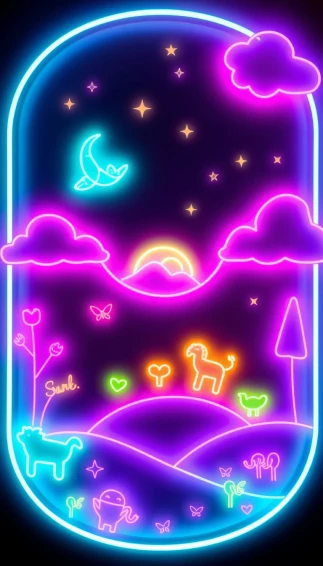 Aesthetic Cute Neon Wallpaper