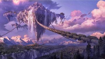 Fantasy Art Artwork Digital Chains Waterfall Forest