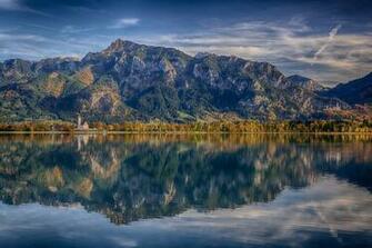 Lake Forggensee Bavaria Germany Alps Neuschwanstein Castle