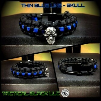 Pin Thin Blue Line Skull