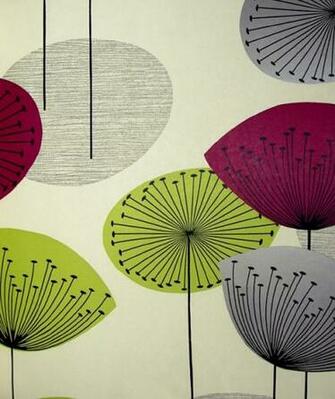 Dandelion Clocks Wallpaper In Lime Silver And Plum