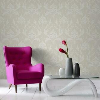Boutique Oxford Embellished Damask Taupe Wallpaper