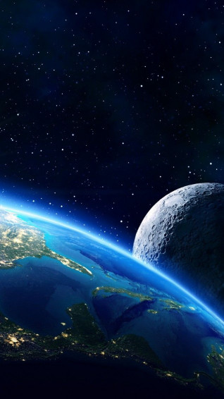 Wallpaper Earth Moon Planet Star 5k Space