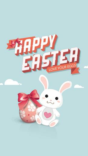 Easter Egg And Bunny Illustration iPhone Wallpaper Ipod