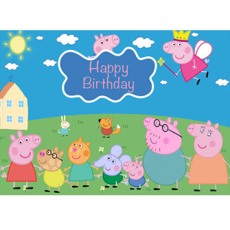 Peppa Pig Banner Kids BirtHDay Party Poster Vinyl Backdrop Au