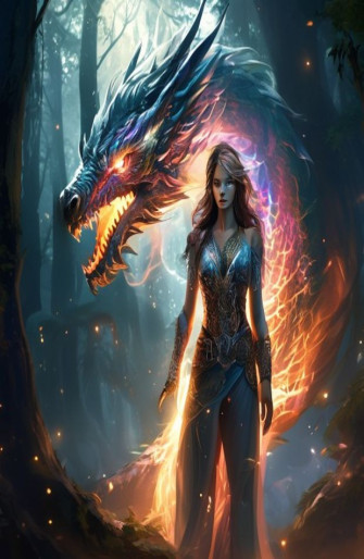 Woman And Dragon Wallpaper