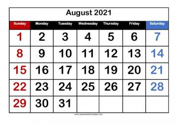 August Wallpaper Calendar Desktop Templates