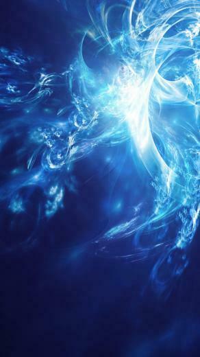 iPhone Wallpaper HD Blue White Abstract Art Background