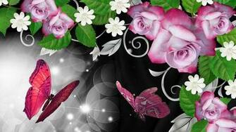 Pink Rose Butterfly HD Roses Shine Wallpaper