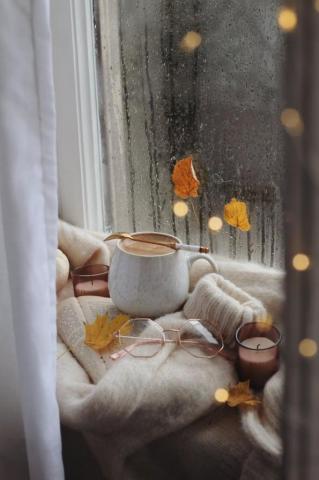 Cozy Rain Day In Fall Idea Wallpaper iPhone Color