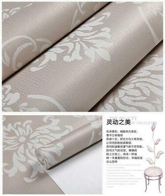 Color Luxury Gorgeous Gold Grey Beige Classic Damask Wallpaper