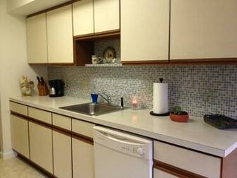 Faux Tile Wallpaper Backsplash Kitchen