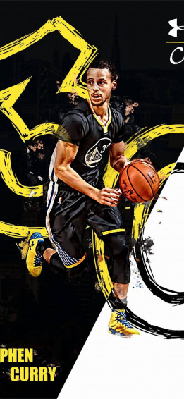 Black Yellow Curry Cool Basketball iPhone Wallpaper