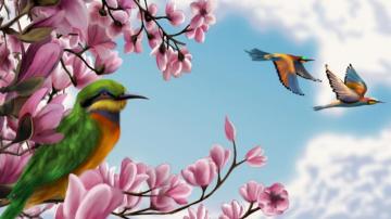 Birds And Trees Wallpaper
