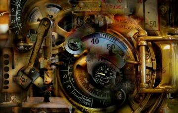 Wallpaper Abstract Antique Surreal Mechanical Dream Image For
