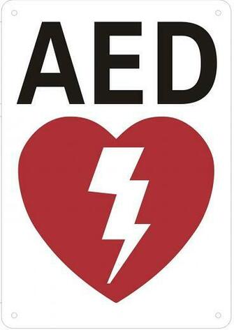 Aed Sign White Background Aluminium Amazon