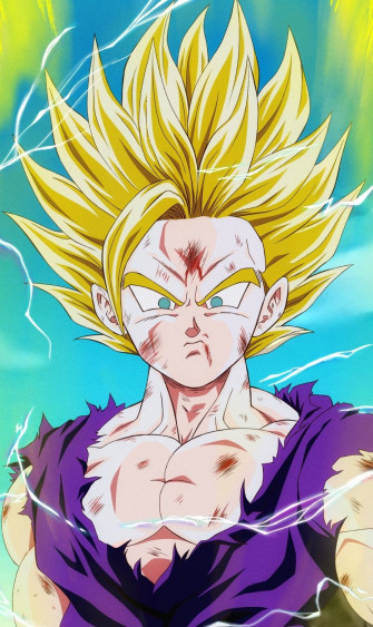 The Super Saiyan Gohan From Dragon Ball Zokue Is Shown In This Image Wallpaper