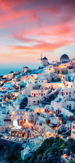 Santorini Greece Depth Effect Wallpaper Central