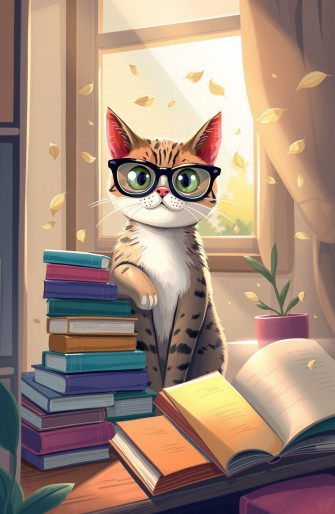 Cat With Glasses Wallpaper