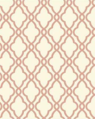 Hampton Trellis Wallpaper Coral Transitional Houston