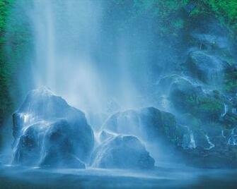 Tropical Waterfall Wallpaper Stock Image