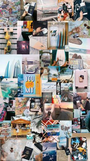 Traveling Aesthetic Background Travel Collage
